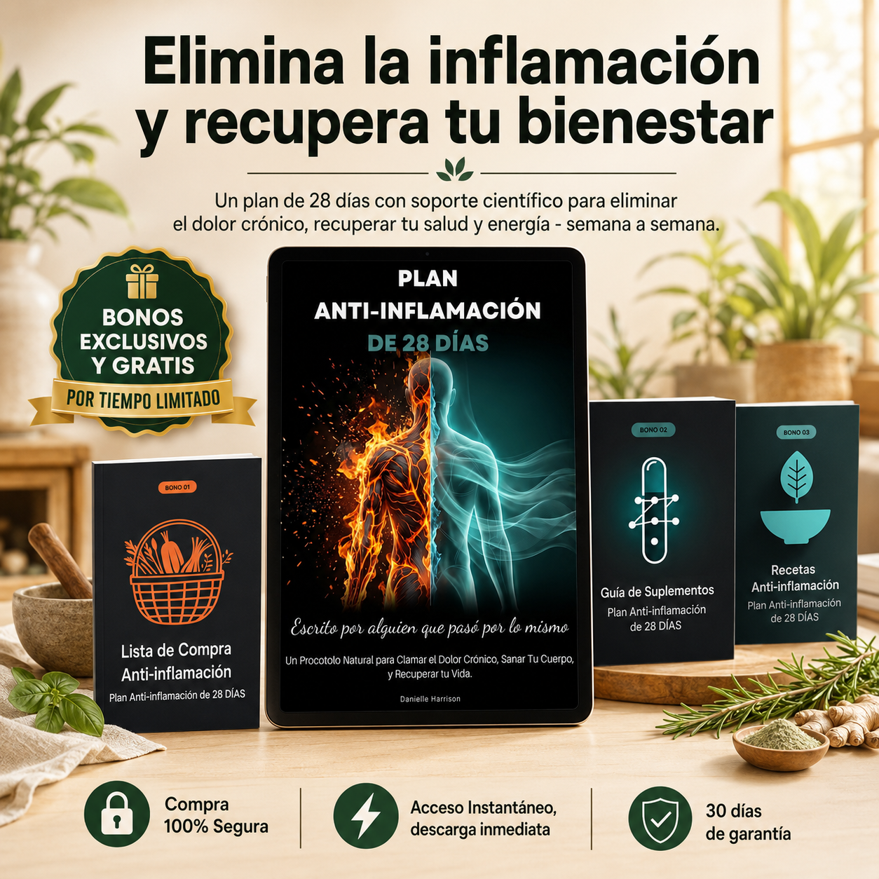 Plan Anti-Inflamación: El Protocolo Natural +3 Bonos!! 🎁